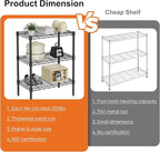 Sweetcrispy 3-Shelf Storage Shelving Unit, Adjustable Metal Wire Racks Heavy Duty Standing Shelf Organizer for Kitchen, Closet, Pantry, Garage, Bathroom, Laundry (13.8" D x 23.6" W x 30" H)