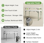 Folding Table 4 Foot - 2-Position Adjustable Height, Heavy Duty 400 lbs Capacity - Portable Tables Folding for Camping, Party, Indoor & Outdoor Use, 1 Pack