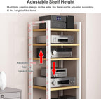 7-Tier Heavy Duty Audio Component Rack, 140cm Tall - Hifi Amplifier Rack | Audio-Video Shelving Adjustable - CD Record Player Stereo AV Receiver Equipment Cabinet Display Stand