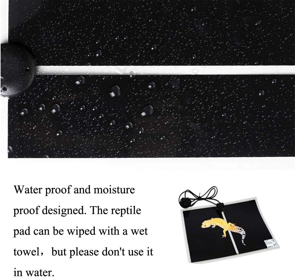 KABASI Reptile Heating Pad, 20W 16.5x11 inch Waterproof Reptile Heat Pad Under Tank Terrarium with Temperature Control, Safety Adjustable Reptile Heat Mat for Turtle, Tortoise, Snakes, Lizard, Gecko