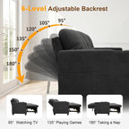 KCGKCG 82" L Shaped Sleeper Sofa Bed, Pull Out Couch Bed with Storage Chaise/Reclining Backrest, Sectional Couches for Living Room with USB Port, Foldable Table, Cup Holder, Side Pocket, Deep Grey