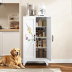 Yizosh Metal Storage Cabinet with 2 Doors and 3 Adjustable Shelves - 47" White Kitchen Pantry Storage Cabinet Locker for Kitchen,Living Room,Dining Room