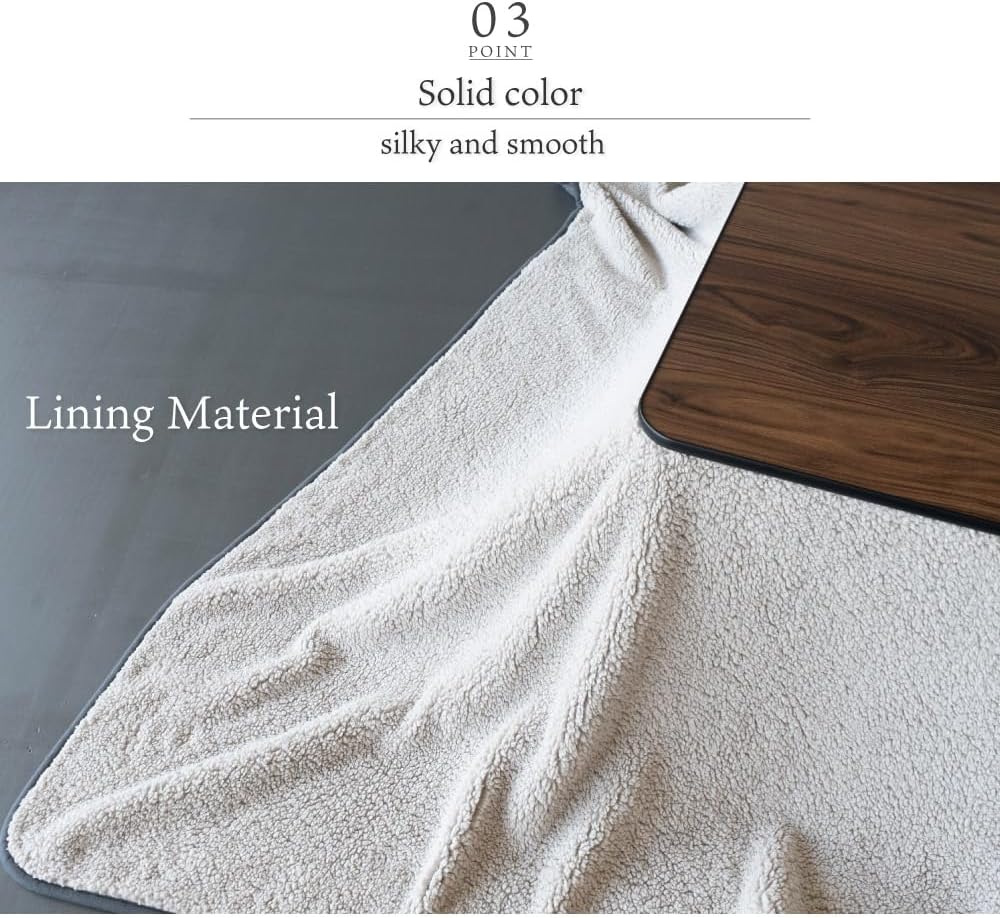 Kotatsu Blanket, Kotatsu Futon, Reversible 100% Polyester Fabric Material, Home and Living, Blanket for kotatsu Heater… (Dark Gray, Square)