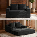 Loveseat Couch Folding Sofa Bed, Foldable Floor Futon Sleeper Couch Bed - Convertible Sofa Bed, Corduroy Pull Out Sofa Bed with 2 Pillows for Living Room & Bedroom