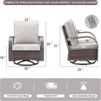 Belord Outdoor Swivel Rocker Patio Chairs Set of 2