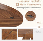Lailang 47 Inch Dining Table, Round Kitchen Table, Dining Room Table for 4, Rustic Wood Dinner Table, Small Apartment Dining Table, Modern Kitchen Table, 47 x 47 x 30 Inch, Brown