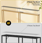 VASMIA 70.9 Inch Narrow Console Table with Outlet,Bamboo Behind Couch Sofa Table,Skinny Hallway Table for Entryway Living Room,Foyer,Natural
