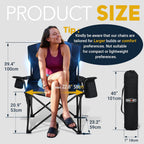 Overmont Oversized Camping Chair for Adults, Heavy Duty Folding Camp Chair Supports 450 LBS, Fully Padded High Back with Cooler Bag, Cup Holder, Side Pockets & Carry Bag
