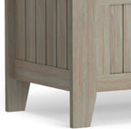 SIMPLIHOME Acadian Solid Wood 48 inch Wide Storage Bench that Seats 2 and 36 inch Wide Storage Cabinet in Distressed Grey for the Living Room, Entryway, and Family Room, Transitional Style