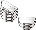 Glass Bowls Set of 6-4.5 Inch Clear Bowls - 8.6 oz Cereal Bowls for Kitchen Prep, Dessert, Ice Cream Toppings, Dips, and Candy Dishes, Dishwasher Microwave and Freezer Safe