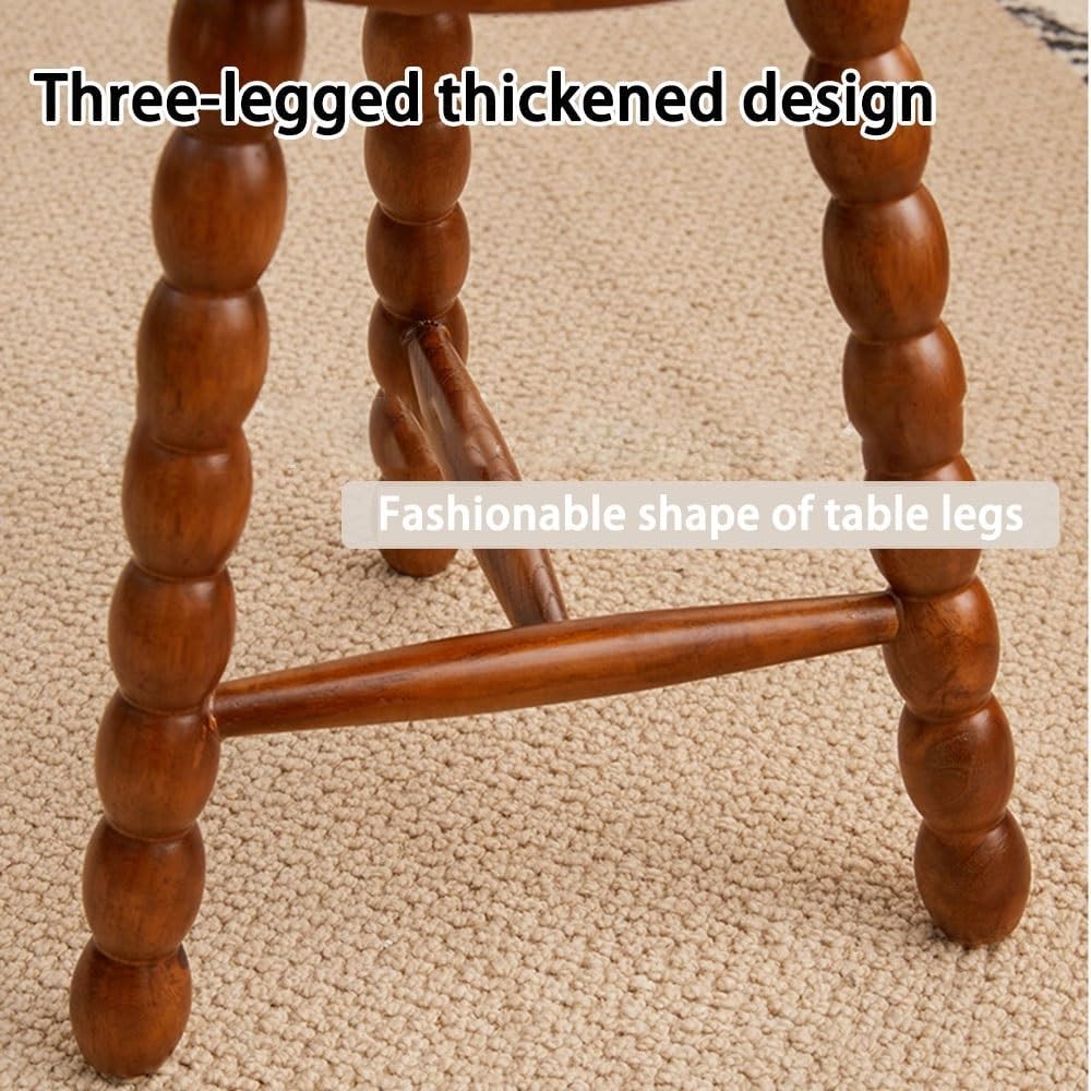 Solid Wood Side Table, Modern Round End Table, Simple Bedside Table, Bed Side Tables, Coffee Table, Sofa Table, Accent Table for Living Room, Bedroom(Brown)