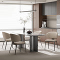 Dining Chairs Set of 4, Faux Leather Dining Chairs, Light Gray