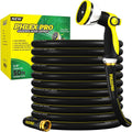 Garden Hose 50FT with 10 Pattern Spray Nozzle - PHLEX PRO Heavy-Duty Premium 5/8'' Rubber 3-Layer Water Hose - Innovation Flexible Hybrid Lightweight Water Hose, Full Brass Fittings (RyobiGreen)