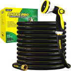 Garden Hose 50FT with 10 Pattern Spray Nozzle - PHLEX PRO Heavy-Duty Premium 5/8'' Rubber 3-Layer Water Hose - Innovation Flexible Hybrid Lightweight Water Hose, Full Brass Fittings (RyobiGreen)