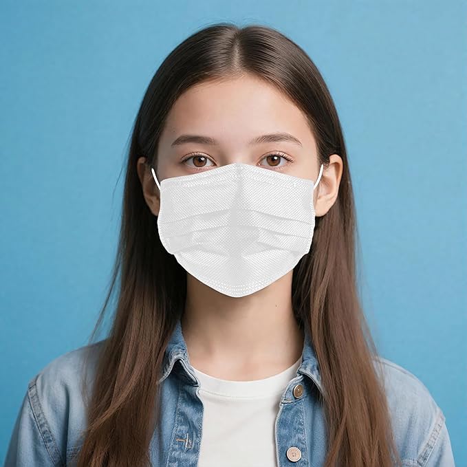 NNPCBT White Disposable Face Masks 125 Pack,3-Ply Breathable Mask For Adults,Great For Outdoors,Home, Office, School