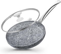 KOCH SYSTEME CS Frying Pan with Lid, 8 Inch Frying Pan with Nonstick Granite Coatings, APEO & PFOA-Free Small Frying Pan with Lid, 8" Granite Skillet with Lid, Nonstick Frying Pan, Oven Safe