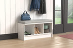 ClosetMaid 1631 Cubeicals 3-Cube Storage Bench, White with Gray Cushion