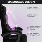 Soontrans Black Velvet Fabric Gaming Chairs with Footrest, Ergonomic Comfortable Video Gamer Chair, Reclining Office Computer Desk Game Chairs with Massage Lumbar Cushion,Headrest for Adult