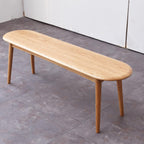 Natural Oak Wood Dining Bench, 39.37 x 11.81 x 16.14 Inches,Oak, Half-Round Design (39.37" Lx11.81 Wx16.14 H)