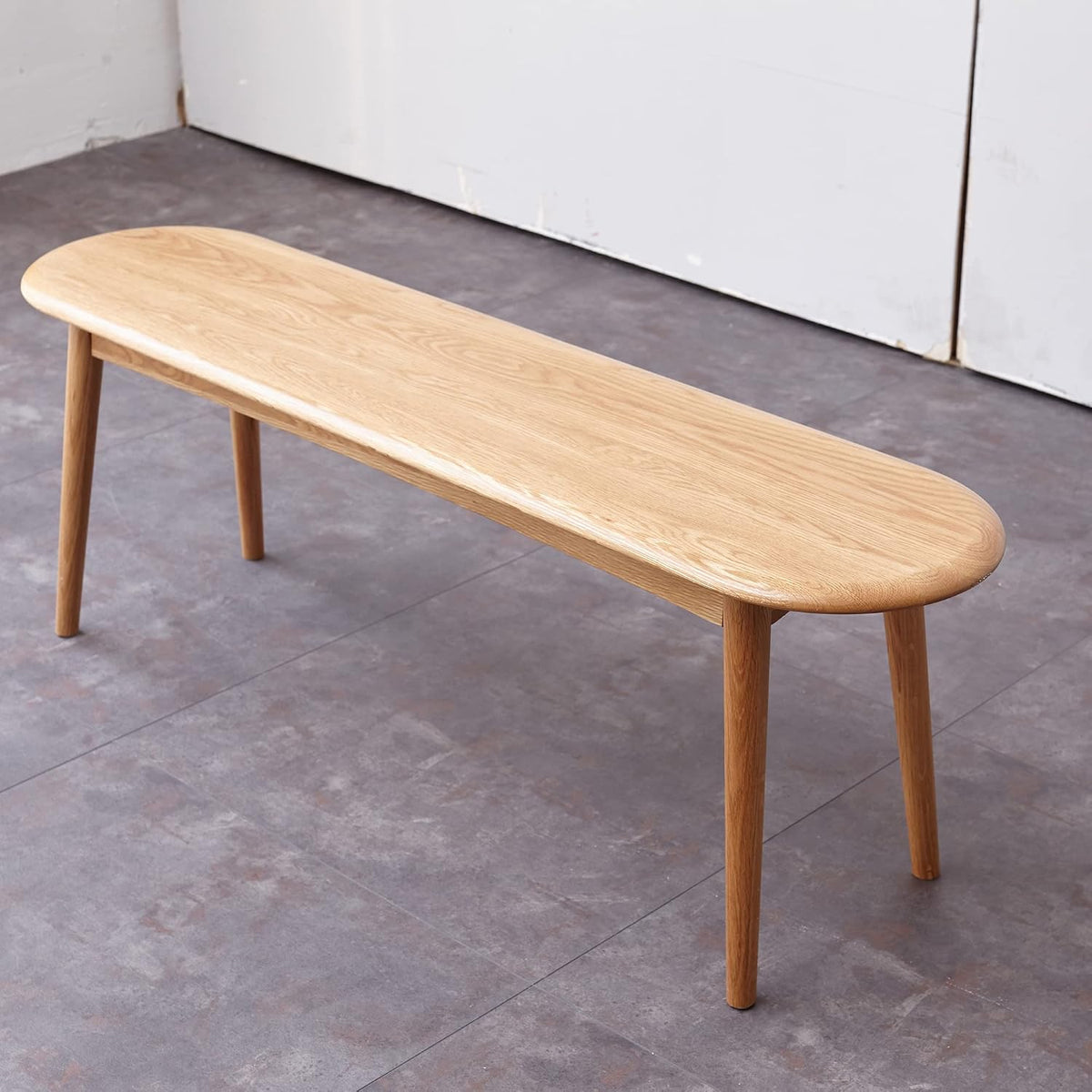 Natural Oak Wood Dining Bench, 39.37 x 11.81 x 16.14 Inches,Oak, Half-Round Design (39.37" Lx11.81 Wx16.14 H)