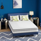 PayLessHere 10 Inch Innerspring Queen Mattress Medium Firm Hybrid Mattress with Removable Cover CertiPUR-US Certified Bed-in-a-Box Pressure Relief Foam Mattress,White
