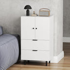 LOKO Buffet Cabinet with 2 Drawers, 2-Door Serving Cupboard with Raised Metal Legs, Modern Floor Coffee Bar Station, Buffet Table Display Cabinet for Living Room, Dining Room, Kitchen, White