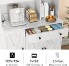YITAHOME 71''H Kitchen Pantry Cabinet, Tall Cabinet with Drawer, Doors, Goblet Holder, Wine Rack & Power Outlet for Kitchen, Living Room (White)