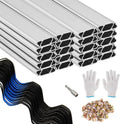 40-Pack Greenhouse Spring Wire & Lock Channel Kit | 3.28-Foot PVC-Coated Wires & Aluminum Channels | Poly Film/Shade Cloth Attachment System | Includes 100 Self Tapping Screws