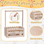 efluky Wooden Baby Shower Crate Closet with Handle,Storage Basket,Baby Clothes Hangers, Newborn Boy Girl Welcome Gift Basket | baby shower gift Safe Smooth Wooden Build Customizable DIY Decor Space