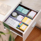 acDesign 40Pcs Grid Drawer Dividers, Adjustable Drawer Organizer for Socks, Underwear, Lingerie, Makeup, Bedroom Office Kitchen Storage (Blue)