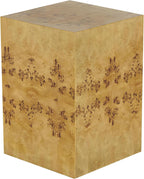 Deco 79 Wood Side End Accent Table Square Cube End Table with Wood Grain Patterns, Side Table 16" x 16" x 23", Brown