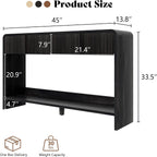 AMERLIFE 45" Fluted Entryway Console Table with 2 Drawers and Open Shelf | Modern Entryway Table with Rounded Edges, Wood Sofa Table for Hallway, Foyer, Behind Couch, Living Room, Black