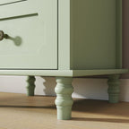 CNXINHUISUAN Minimalist Sideboard - Modern Buffet Cabinet with Glass Doors & 2 Drawers, Wood Storage Console for Dining Room & Entryway (Mint Green)