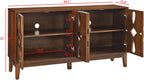 LKTART 60" Mid Century Modern Sideboard Buffet with Hollow Carved Doors and Outlet Holes,Vintage Accent Cabinet Credenzas Storage Cabinet Walnut
