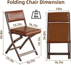 Folding Chairs with Cushion 2 Pack, High-Resilience Foam, Yellowish-brown | 450LBS Capacity, 2-Inch Thick Cushion, 4.7" Folded, Foldable Dining Chairs for Kitchen Dining Room Wedding Office Party