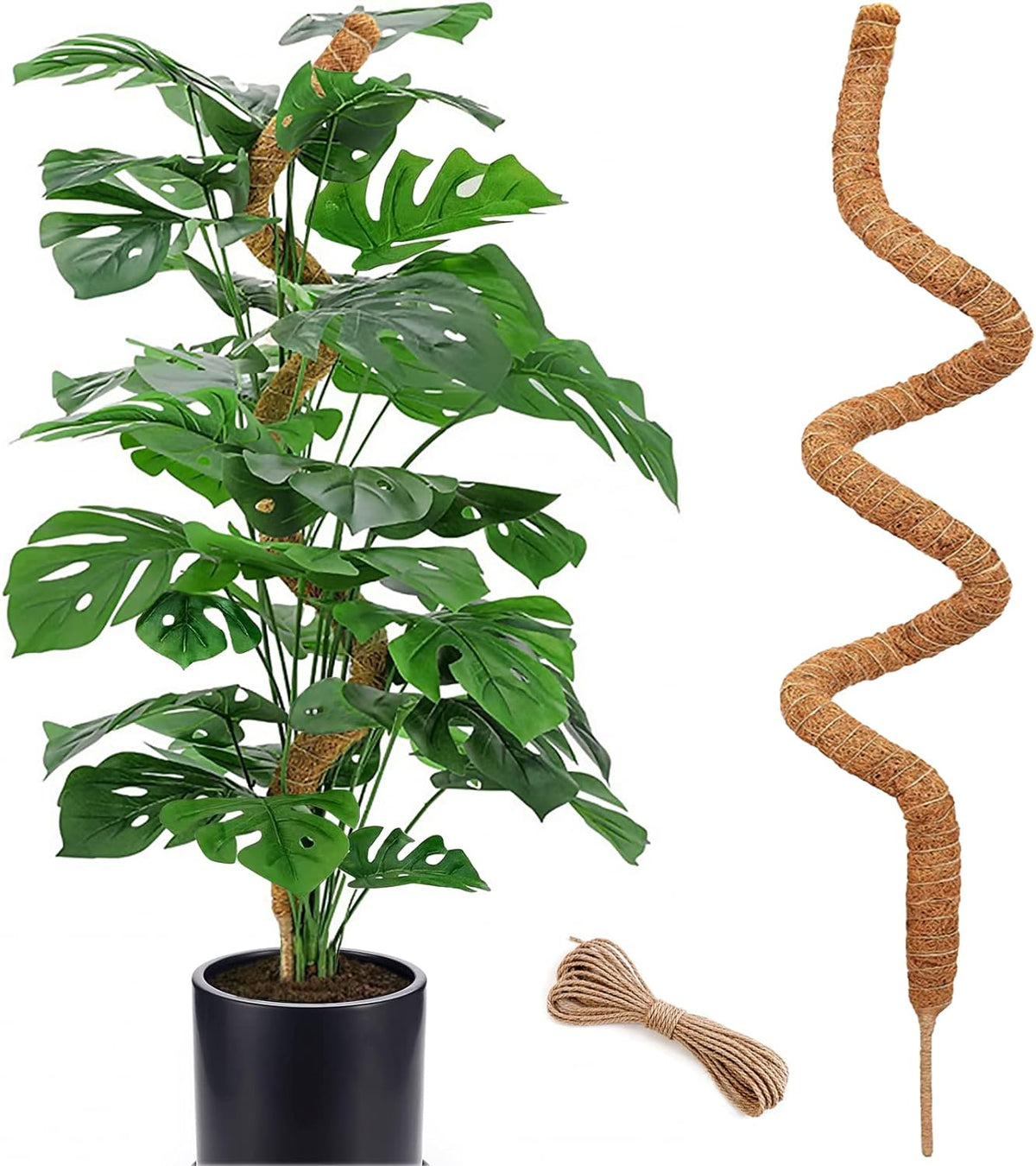 60 Inch Moss Pole for Plants Monstera, Tall Bendable Moss Poles for Climbing Plants Indoor, Large Handmade Plant Pole Sticks, Coco Coir Plant Support Stakes for Potted Plants, Pothos