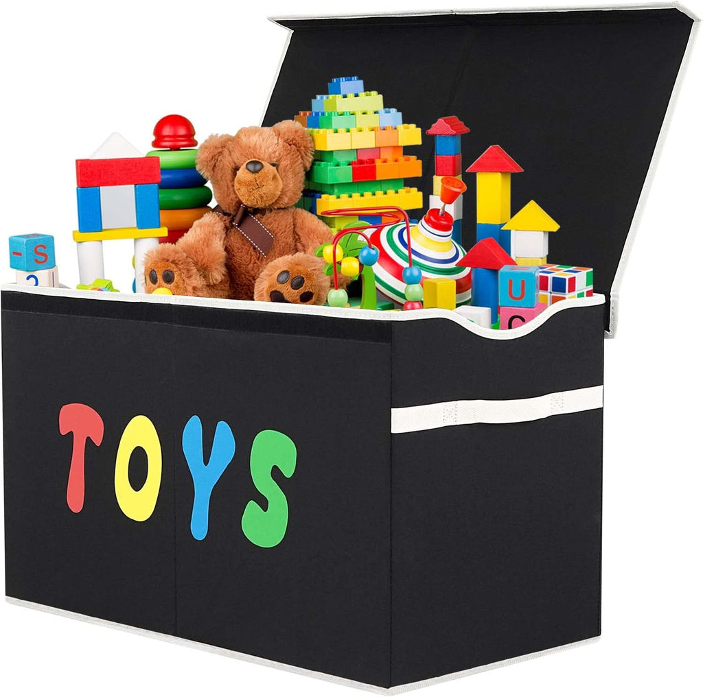 YOLOXO 2 Pack Toy Box Chest, Collapsible Sturdy Storage Bins with Lids, Extra Large Kids Toy Storage Organizer Boxes Bins Baskets