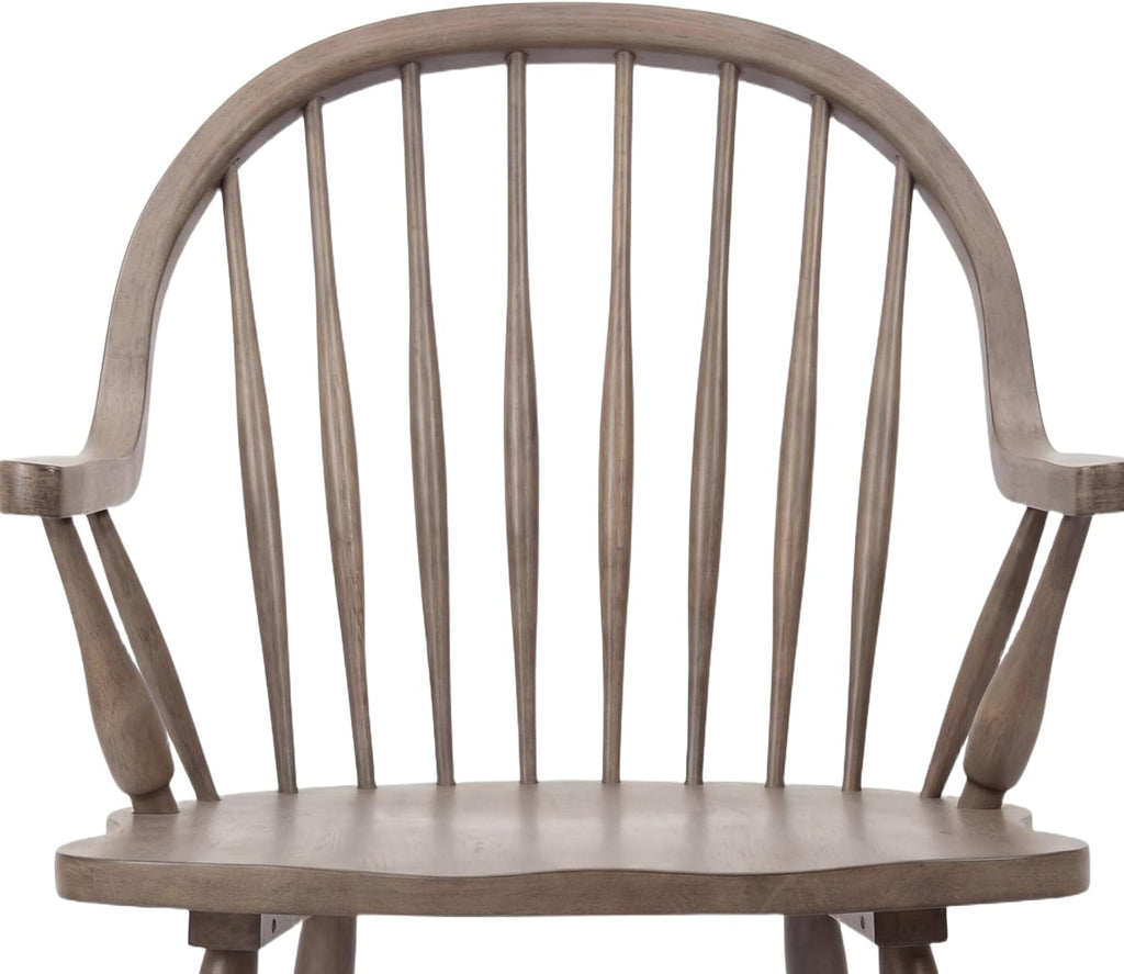 DUHOME Windsor Dining Chairs Set of 2, Solid Wood Spindle Curve Back Chairs with Arms, Farmhouse Mid Century Modern Chairs for Kitchen, Dining Room, Restaurant, Cafe & Hotel