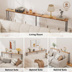 Keelian 90" Narrow Sofa Table - 2 Power Outlets & 4 USB Ports | Metal Frame, Perfect for Hallway, Office, and Behind Couch Table - Easy Assembly, 4.9" Extension Cord Included
