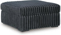 Signature Design by Ashley Midnight-Madness Oversized Ottoman, Gunmetal | 100% polyester jumbo corduroy, 39 in square shape, Firm foam cushion, Living room accent, No assembly required