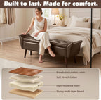 ZZW Storage Ottoman Bench 64’’Length 65L Faux Leather End of King Bed Bench