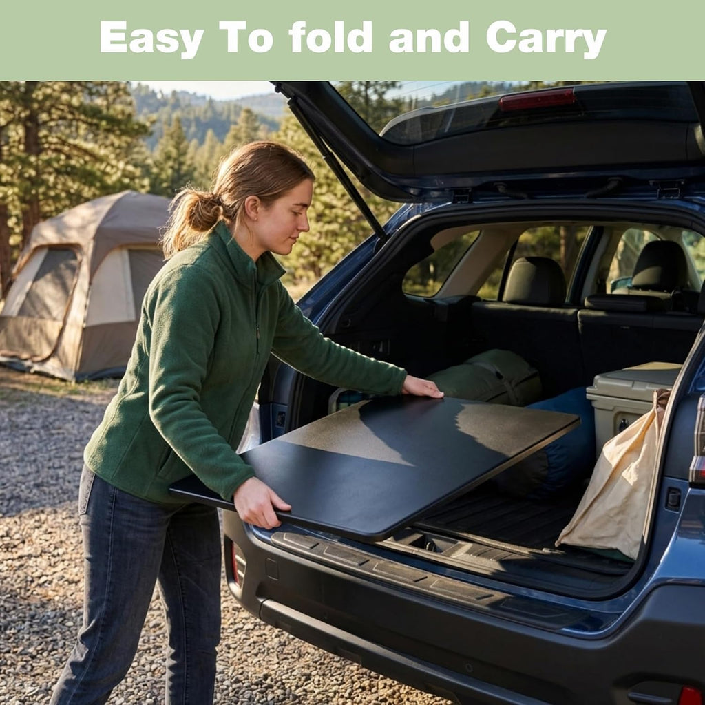 3ft Rectangular Folding Table for All-Occasion, Foldable Table with HDPE Tabletop and Steel Legs, Durable and Stable Small Folding Table, Perfect for Camping, Picnic, Party, Indoor & Outdoor, Black