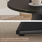 31.5 Inch Small Round Dining Table for 2, Modern Farmhouse Wood Kitchen Table, Rustic Black Circle Dining Room Table with Pedestal Base for Kitchen and Dining Room Furniture