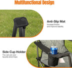 Padded Camping Chair with Sturdy Armrests, Heavy Duty Folding Chair for Adults Supports 350lbs, Portable Outdoor Chair with Reinforced Carry Bag for Camping, Fishing, Lawn & Sports