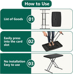 Folding Table 30 Inch -2Pack, Small Desk Adjustable Height TV Tray for Laptop, Couch, Camping - Heavy Duty Utility Foldable Table for Small Spaces, No Assembly Required, Black Granite