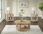 Tan Round Accent Table