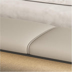 Modern Bedroom Bench Leathers, Upholstered End of Bed with Padded Seat and Metal Legs, Modern Indoor Footrest for Entryway Living Room, Bedrooms Entryway(Beige)