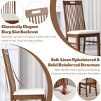 CIMOTA Walnut Wood Dining Chairs Set of 2, Farmhouse Wooden Kitchen Chairs with Spindle Slat High Back/Upholstered Seat Traditional Windsor Side Chairs for Dining Room/Living Room/Restaurant