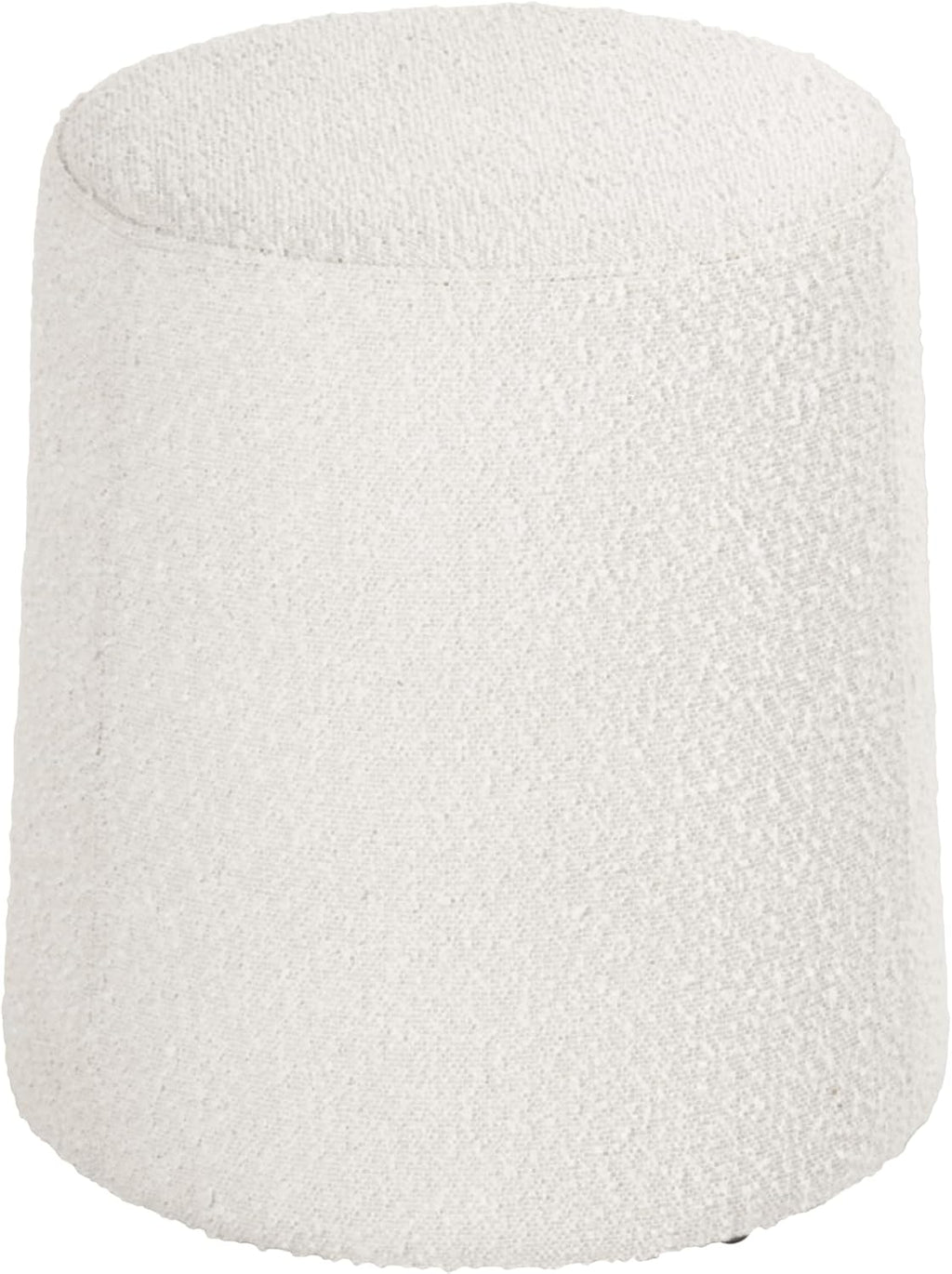 HomePop Organic Shape Ottoman (No Lid, Seat Only) | HomePop Home Décor | Round Pouf Foot Rest – Cream Boucle