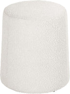 HomePop Organic Shape Ottoman (No Lid, Seat Only) | HomePop Home Décor | Round Pouf Foot Rest – Cream Boucle